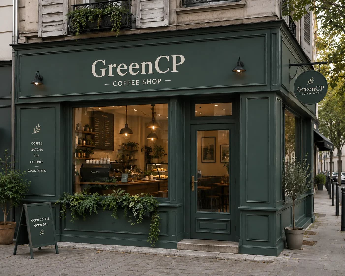 Devanture du coffee shop GreenCP